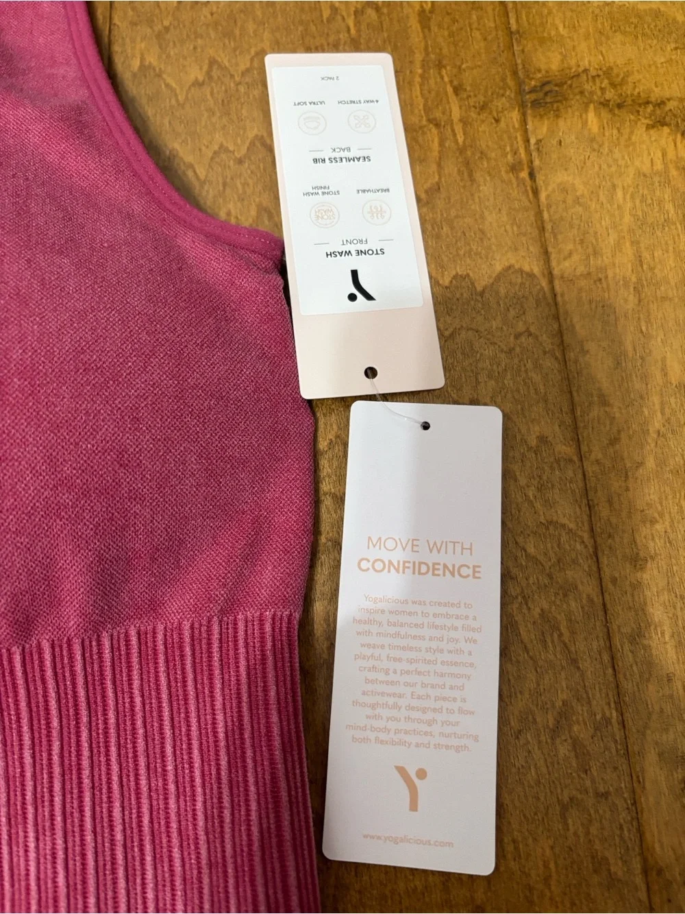 Yogalicious Ribbed Tank Set — 2 Pack Pink + White HOT DEAL